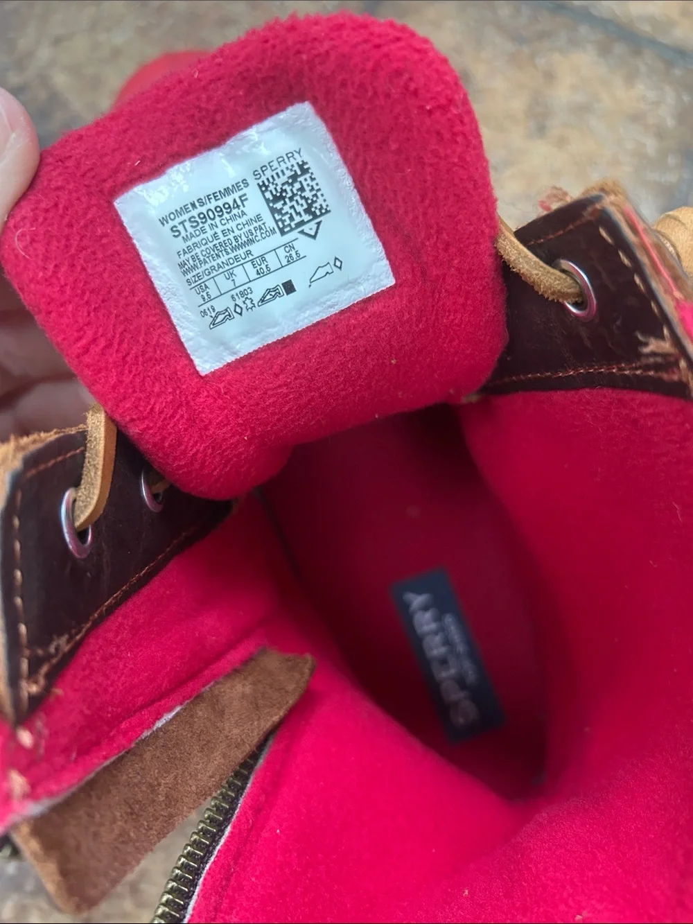 Sperry Women's Red Lined Leather Boot